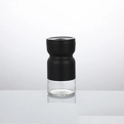 Stiklinės druskos indelių pipirų plaktuvai su reguliuojamomis išpylimo angomis nerūdijančio plieno druskos plaktuvas Pipirų plaktuvas sodybos druskos indas