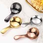 Nerūdijančio plieno trumpo koto šaukštas ledų desertinis pyragas šaukštai kūrybingi maži apvalūs arbatos kaušeliai buitiniai virtuvės indai