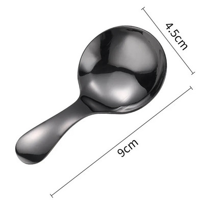 Nerūdijančio plieno trumpo koto šaukštas ledų desertinis pyragas šaukštai kūrybingi maži apvalūs arbatos kaušeliai buitiniai virtuvės indai