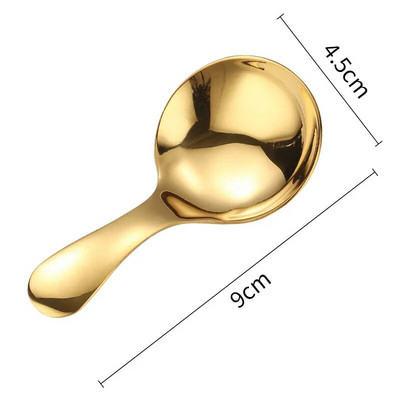 Nerūdijančio plieno trumpo koto šaukštas ledų desertinis pyragas šaukštai kūrybingi maži apvalūs arbatos kaušeliai buitiniai virtuvės indai