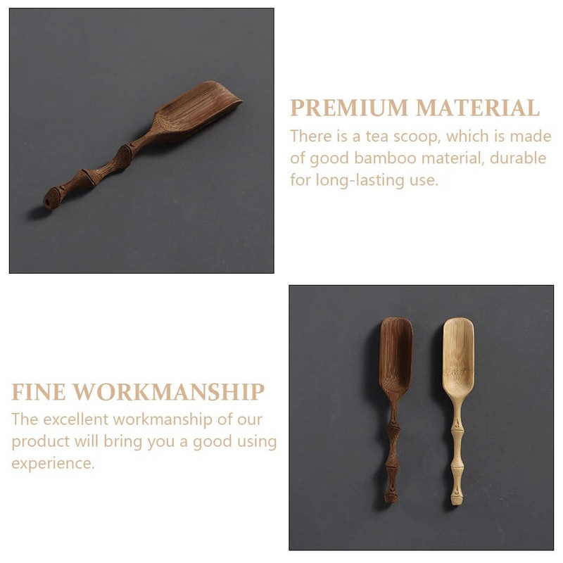 Arbatinis šaukštelis Bambukas kaušeliui Drožinėti arbatos reikmenys Šaukštelis Praktiški arbatiniai šaukšteliai