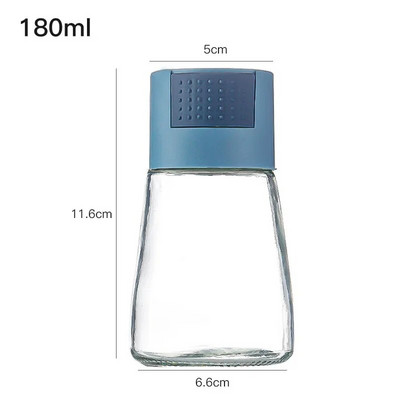 Ossayi 180ml Stikliniai druskos rūsiai Stiklainiai Indelis Vieną kartą paspaustas 0,5 g Virtuvės prieskonių Prieskonių Prieskonių Pipirų plaktuvo butelis