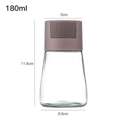 Ossayi 180ml Stikliniai druskos rūsiai Stiklainiai Indelis Vieną kartą paspaustas 0,5 g Virtuvės prieskonių Prieskonių Prieskonių Pipirų plaktuvo butelis