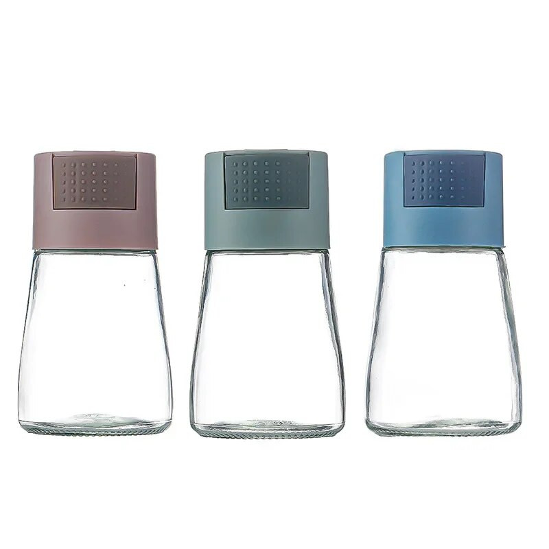 Ossayi 180ml Stikliniai druskos rūsiai Stiklainiai Indelis Vieną kartą paspaustas 0,5 g Virtuvės prieskonių Prieskonių Prieskonių Pipirų plaktuvo butelis