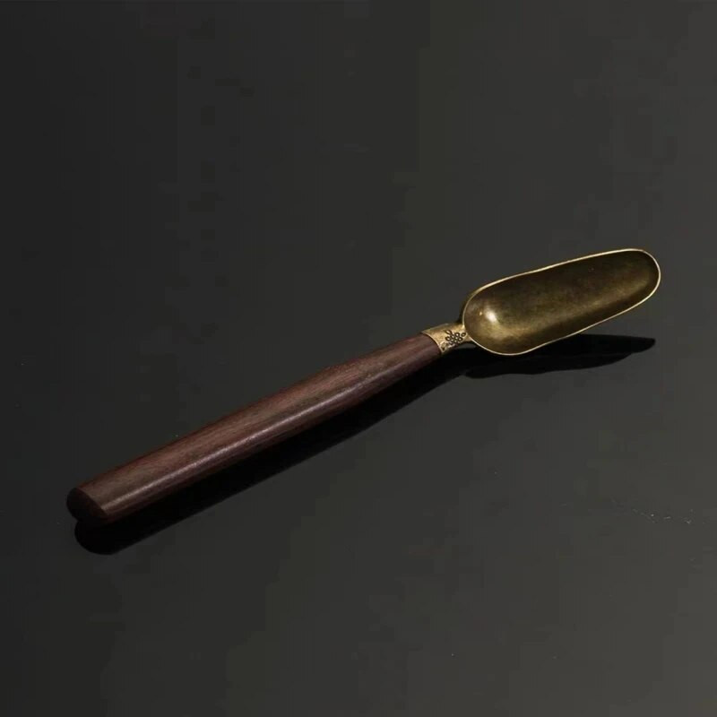 1 vnt. arbatos šaukštelis juodmedžio arbatinis šaukštelis medžio masyvo Retro Creative arbatos kastuvas arbatos KongFu arbatos ceremonijos priedai Dovana