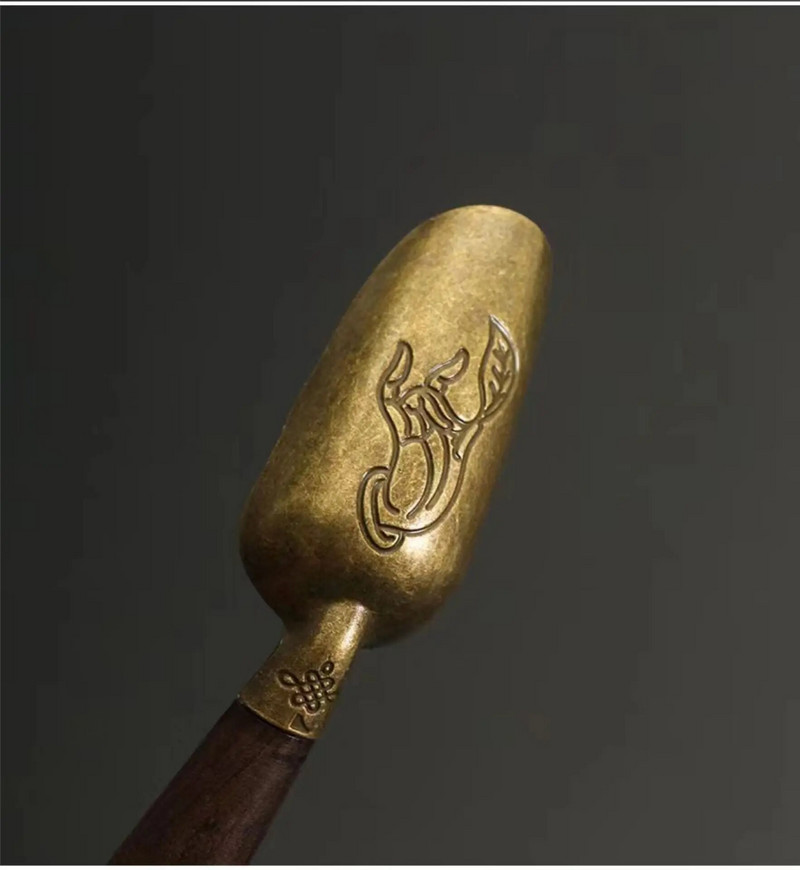 1 gab tējas karote melnkoka tējkarote masīvkoka retro radošā tējas lāpsta KongFu tējas ceremonijas piederumi, dāvana