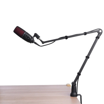Разтегателен държач за записващ микрофон Държач за окачване на щанга за ножично рамо със щипка за микрофон Скоба за монтиране на маса