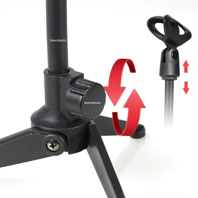 Mikrofono stovas stalinis trikojis Mini nešiojamas stalo stovas Reguliuojamas mikrofono stovas Mikrofono laikiklio laikiklis Lengvas laikiklis