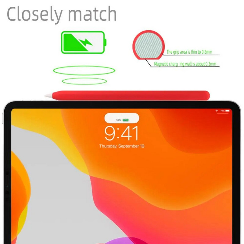 Dėklas, skirtas Apple Pencil 2nd Generation Apple Pencil 2 Holder Premium silikono dangtelis, skirtas iPad 2018 Pro 12,9 11 colių rašiklis
