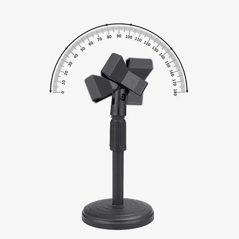 Настолна стойка за микрофон Надстроена регулируема настолна стойка за микрофон с основа Микрофонен държач Щипка за микрофон за пеене на подкасти