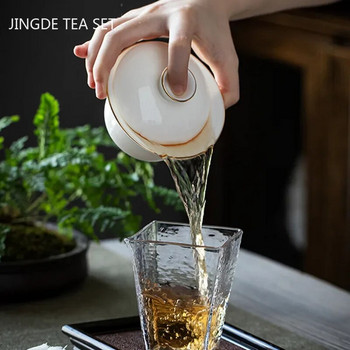Χειροποίητο φλιτζάνι τσαγιού από νεφρίτη από λευκή πορσελάνη Gaiwan Χειροποίητο Κεραμικό Τσάι Tureen Σπίτι Teaware Drinkware Travel Cup Τελετή κινέζικου τσαγιού