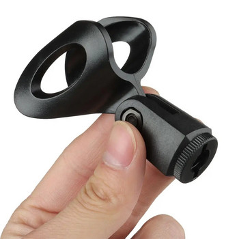 1/4 пакет черна безжична кабелна стойка за микрофон Държач за монтиране на микрофон Универсална скоба за микрофон