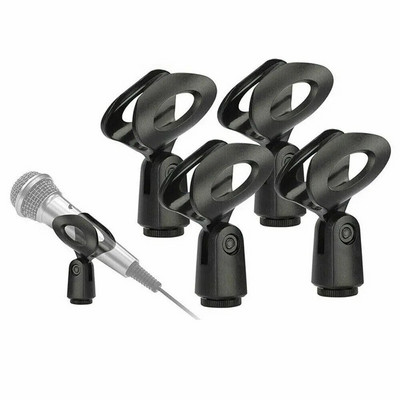 1/4 Pack Black Wireless Wired Mic Stand Microphone Mount Holder Universal Mic Clip