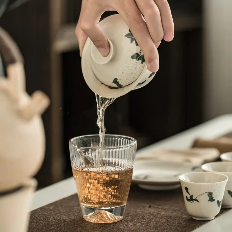 Keraminių augalų pelenų rankų darbo tureen keramikos Kung Fu arbatos rinkinys dubuo Sopera De Ceramica Gaiwan chrizantema arbata dovana vaikinui