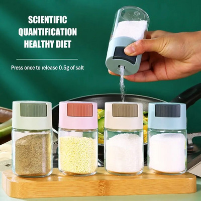Dozator de sare de 0,5 g Dozator de sare tip împingere Rezervor de sare Sticlă de zahăr Condimente Piper Saliner SpiceJar Can Sticla de condimente