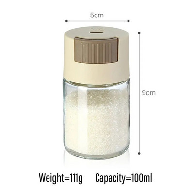 0,5g Δοσομετρική αναδευτήρας αλατιού Τύπος ώθησης Δοχείο αλατιού Μπουκάλι ζάχαρης Πιπέρι μπαχαρικών Αναδευτήρας αλατιού SpiceJar Μπουκάλι καρυκευμάτων