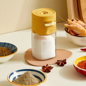 Kiekybinis prieskonių indelis Virtuvės drėgmei atsparus druskos plaktuvas Įspaudžiamas prieskonių dėžutės Druskos kontrolės matavimo prieskonių indelis