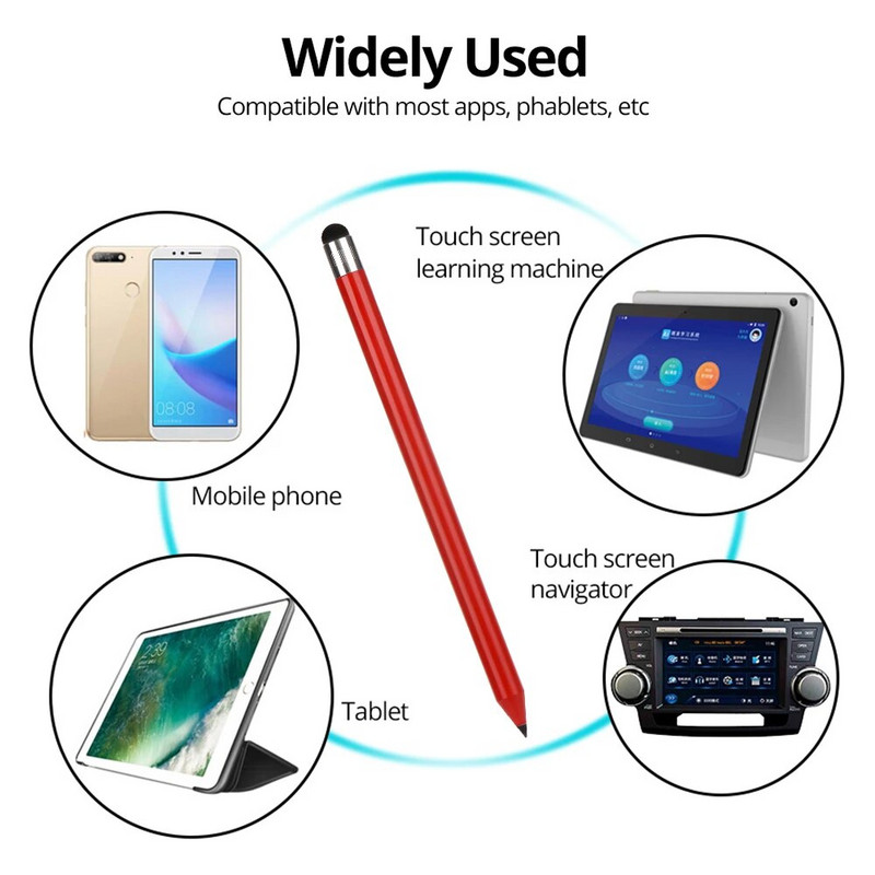 2 viename jutiklinio ekrano rašiklis planšetinis kompiuteris iPad mobilusis telefonas plunksnos pieštukas didelio tikslumo talpinis rašiklis Sidabrinė juoda raudona mėlyna balta violetinė