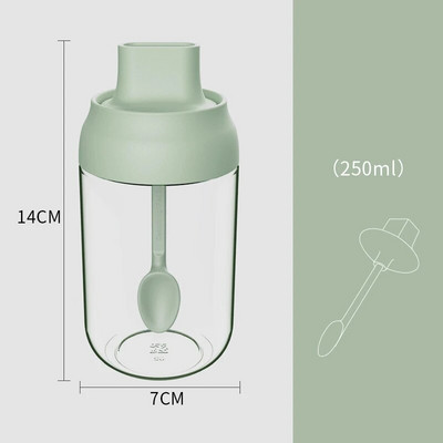 Aliejaus butelis Druskos plaktuvas Drėgmei atsparus dangtelis Šaukštas Vienas prieskonių puodas Virtuvė Daugiafunkcis prieskonių dėžutė Stiklinis prieskonių butelis