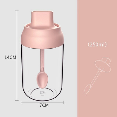 Aliejaus butelis Druskos plaktuvas Drėgmei atsparus dangtelis Šaukštas Vienas prieskonių puodas Virtuvė Daugiafunkcis prieskonių dėžutė Stiklinis prieskonių butelis