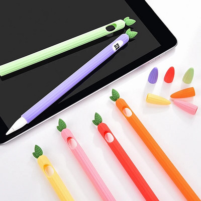 Симпатичен силиконов калъф за молив за Apple Pencil 1-во 2-ро поколение Съвместим таблет Сензорна писалка Стилус за iPad Pencil 2 1