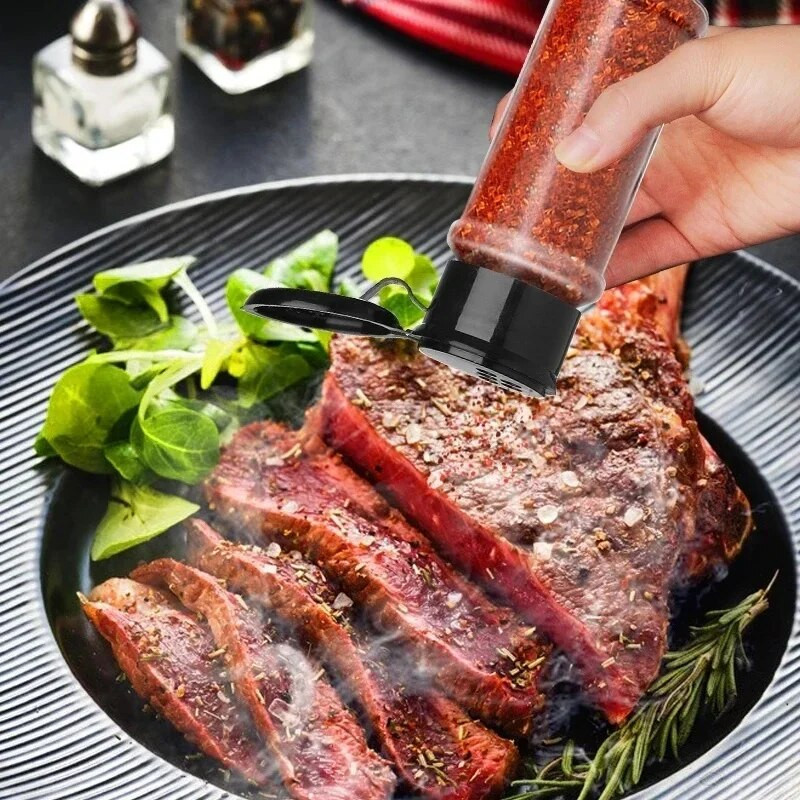 Διαφανές μπουκάλι καρυκεύματα μπαχαρικών Κουζίνα αλάτι πιπέρι Πλαστικό δοχείο μπάρμπεκιου Gadgets Catering Spice μπουκάλι κουζίνας