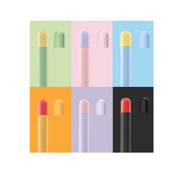 Калъф за стилус Силиконов калъф за писалка за Apple Pencil 1 2 Цветно съвпадащ защитен калъф за стилус Неплъзгащ се против падане iPad Pen 2 1 Cover