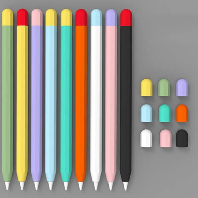 Stylus Cover szilikon tolltartó Apple Pencil 1 2 színben egyezik Stylus védőtok, csúszásmentes, zuhanásgátló iPad toll 2 1 fedél