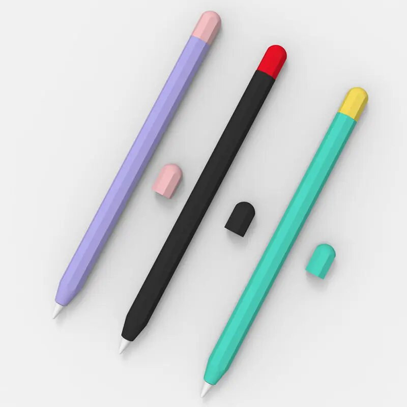 Stylus Cover silikoninis rašiklio dėklas, skirtas Apple Pencil 1 2 spalvas atitinkantis Stylus apsauginis dėklas Neslystantis nuo kritimo iPad rašiklio 2 1 dangtelis