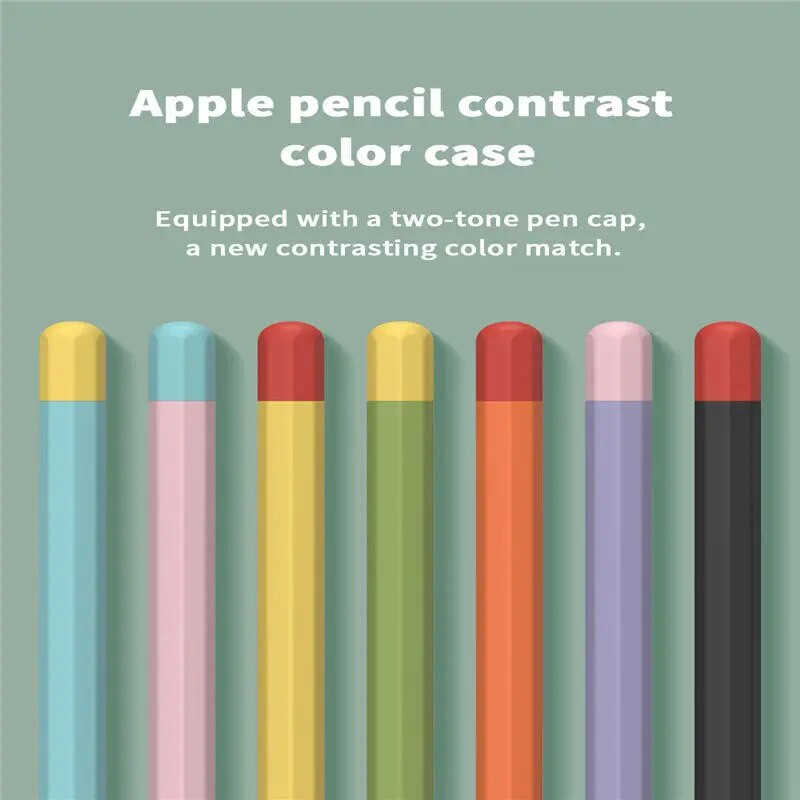 Stylus Cover silikoninis rašiklio dėklas, skirtas Apple Pencil 1 2 spalvas atitinkantis Stylus apsauginis dėklas Neslystantis nuo kritimo iPad rašiklio 2 1 dangtelis