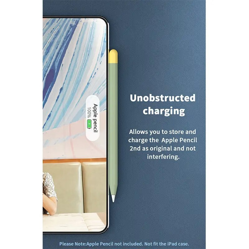 Stylus Cover silikoninis rašiklio dėklas, skirtas Apple Pencil 1 2 spalvas atitinkantis Stylus apsauginis dėklas Neslystantis nuo kritimo iPad rašiklio 2 1 dangtelis