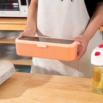Контейнер за съхранение на подправки с 4 решетки за подправки, сол и захар Пластмасови буркани за подправки с капак за лъжици за готвене в домашна кухня