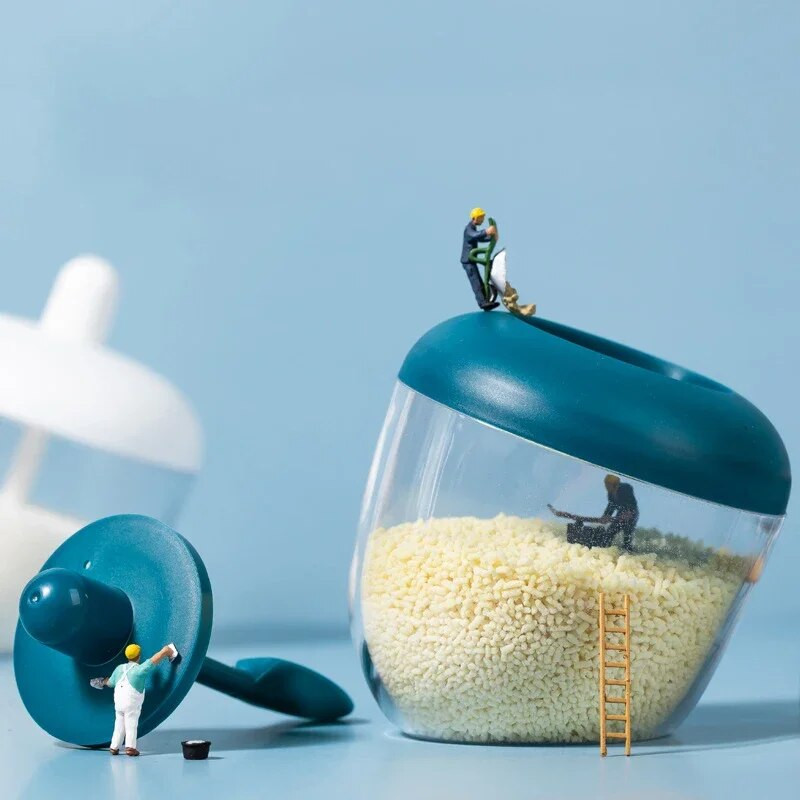 Virtuvinės druskos plaktuvo prieskonių indelis su šaukštu pipirų prieskonių dėžute Drėgmei atsparus prieskonių įrankis Druskos plaktuvas