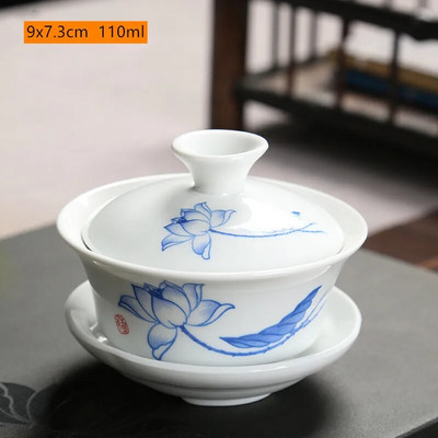 Retro keramikinis Gaiwan arbatos puodelis Individualus rankų darbo tureen kiniškas nešiojamas arbatos dubuo asmeninis arbatos puodelis Buitinis arbatos rinkinio priedai