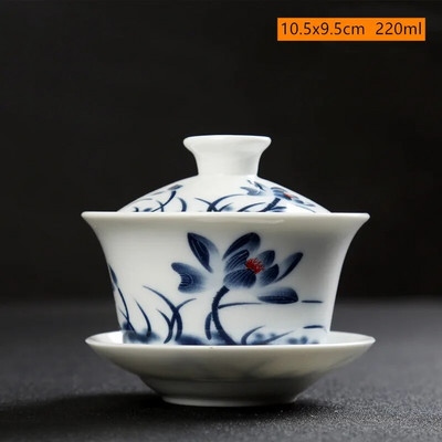 Retro keramikinis Gaiwan arbatos puodelis Individualus rankų darbo tureen kiniškas nešiojamas arbatos dubuo asmeninis arbatos puodelis Buitinis arbatos rinkinio priedai