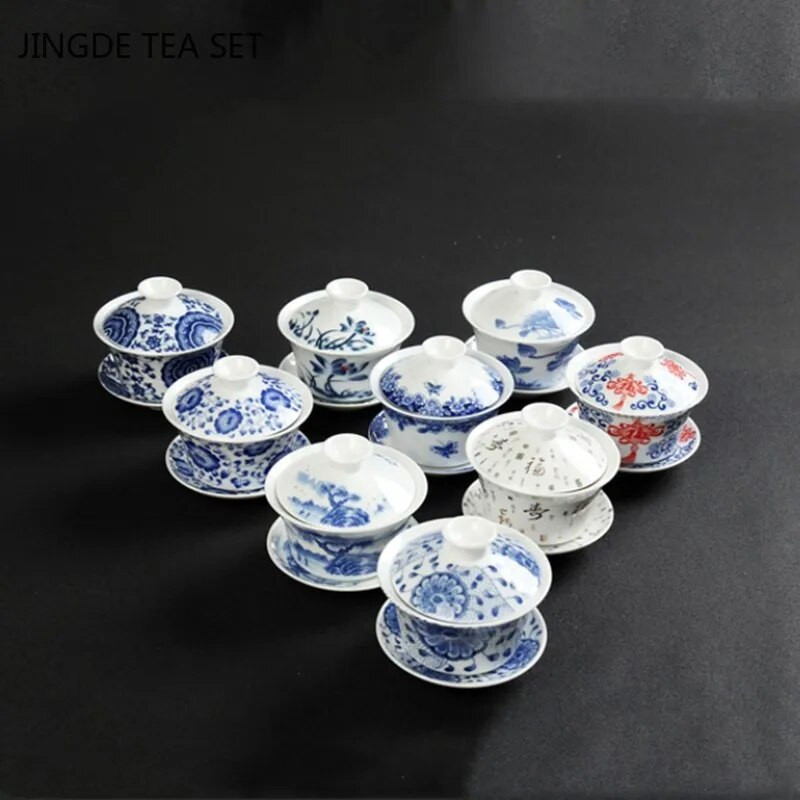 Retro keramikinis Gaiwan arbatos puodelis Individualus rankų darbo tureen kiniškas nešiojamas arbatos dubuo asmeninis arbatos puodelis Buitinis arbatos rinkinio priedai