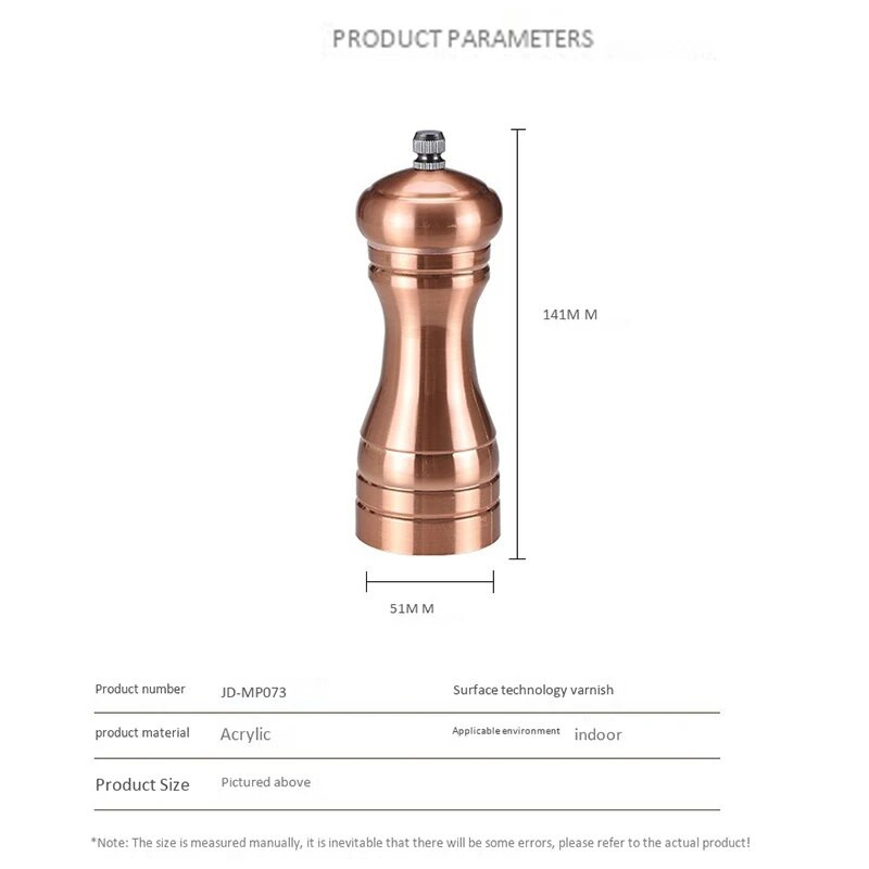 Akrilo kombinuotas pipirų malūnėlis ir druskos purtyklė su reguliuojamu šiurkštumo keramikos mechanizmu, paprasta naudoti