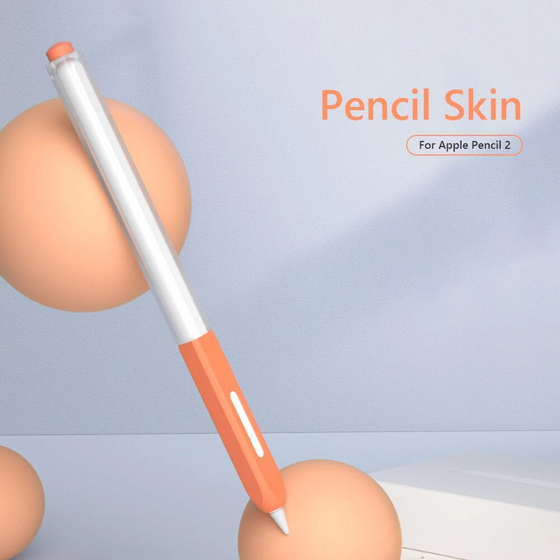 Touch Pen Stylus Protector Skin Apple Pencil 2 Case Minkštas silikoninis dėklas, 2 kartos neslystantis