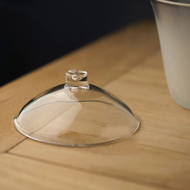 Japoniškas debesų ir rūko stiklas, skaidrus Gaiwan dengtas dubuo, matinės tekstūros ranka sugriebiamas karščiui atsparus Kung Fu arbatos dubuo