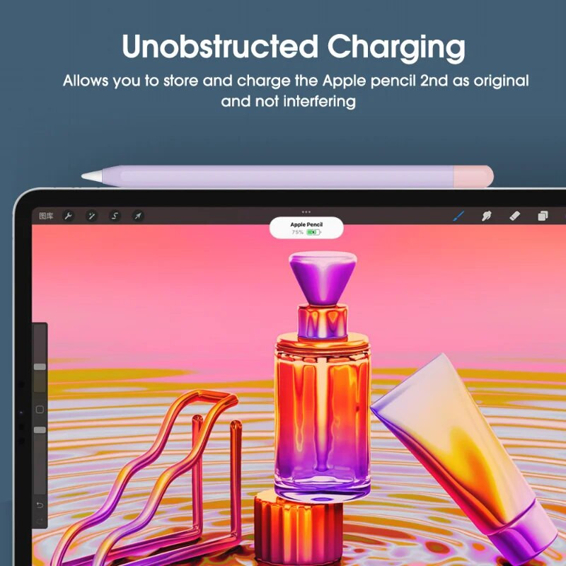 Stylus Cover silikoninis rašiklio dėklas, skirtas Apple Pencil 2 spalvai atitinkantis Stylus apsauginis dėklo dangtelis, apsaugantis nuo kritimo, skirtas iPencil odos dangčiui