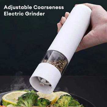 Ηλεκτρικός μύλος πιπεριού και αλατιού με φως LED ασύρματος ρυθμιζόμενος μύλος μπαχαρικών Εργαλείο βοήθειας μαγειρικής κουζίνας