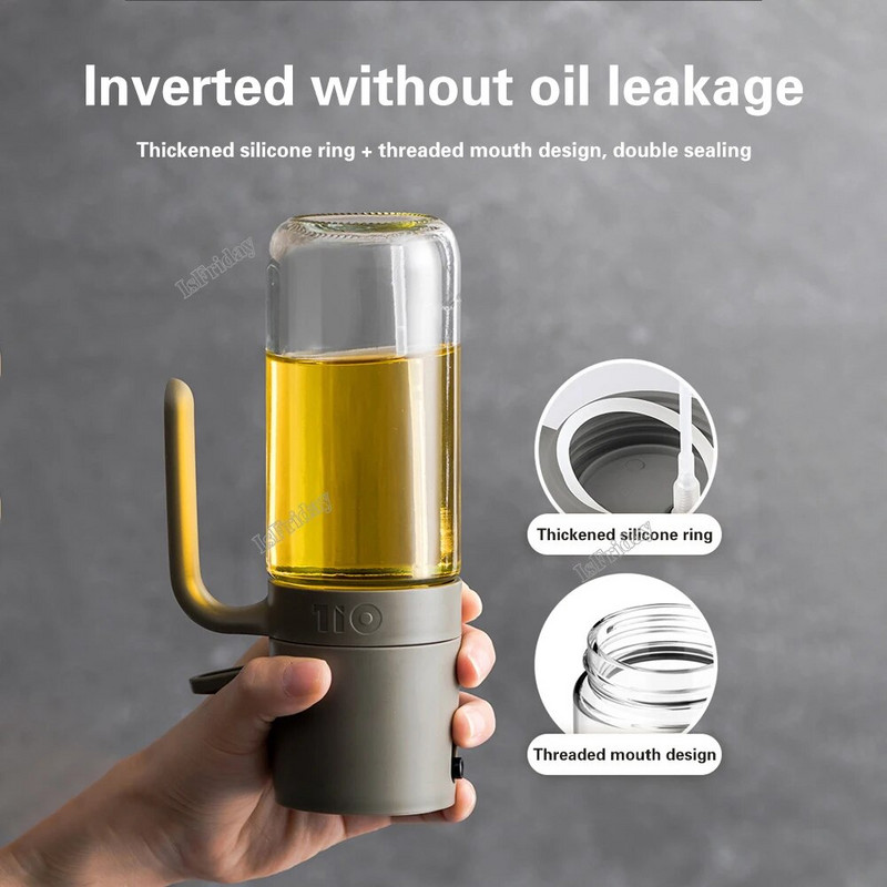 Aliejaus purškiamas buteliukas 250 ml didelio borosilikatinio stiklo kepimo aliejaus dozatoriai Alyvuogių aliejaus purškimo pistoletas, skirtas orkaitėje salotoms kepti