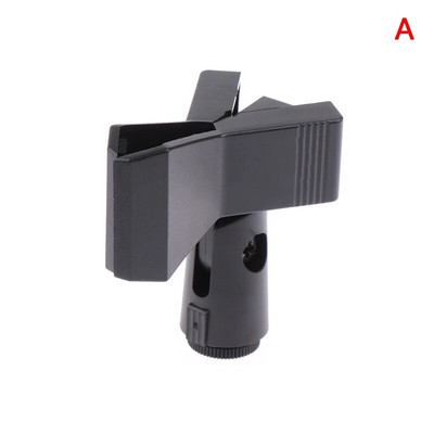 1vnt mikrofono spaustukas Universalus spyruoklinis segtukas, lankstus mikrofono laikiklio spaustuko priedas, juodas tvirtinimo stovas, plastikinis mikrofono spaustuko laikiklis