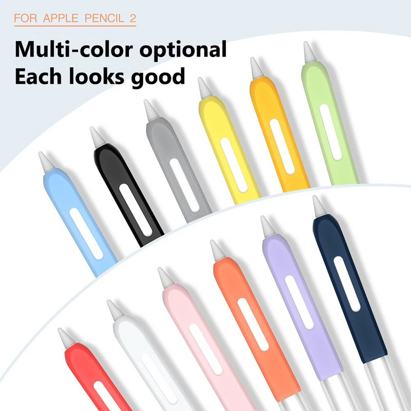 Touch Pen Stylus Protector Skin Apple Pencil 2 Case Minkštas silikoninis dėklas, 2 kartos neslystantis