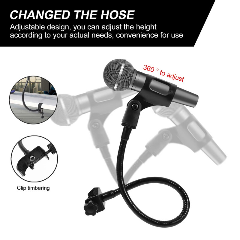 1 PC mikrofono stovas Mikrofono laikiklis Mikrofonų laikiklis Reguliuojamas mikrofonas Rack Mic laikiklis