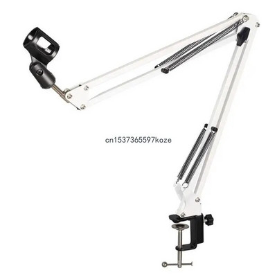 Didelis mikrofono strėlės mikrofono stovas, reguliuojamas spaustukas studijos pakabos žirklės