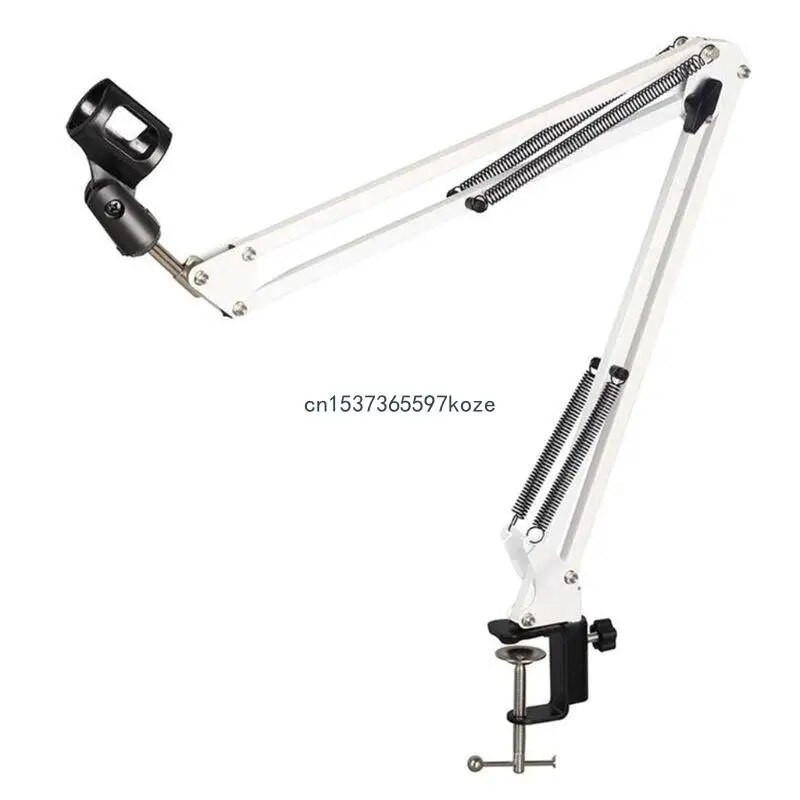Didelis mikrofono strėlės mikrofono stovas, reguliuojamas spaustukas studijos pakabos žirklės