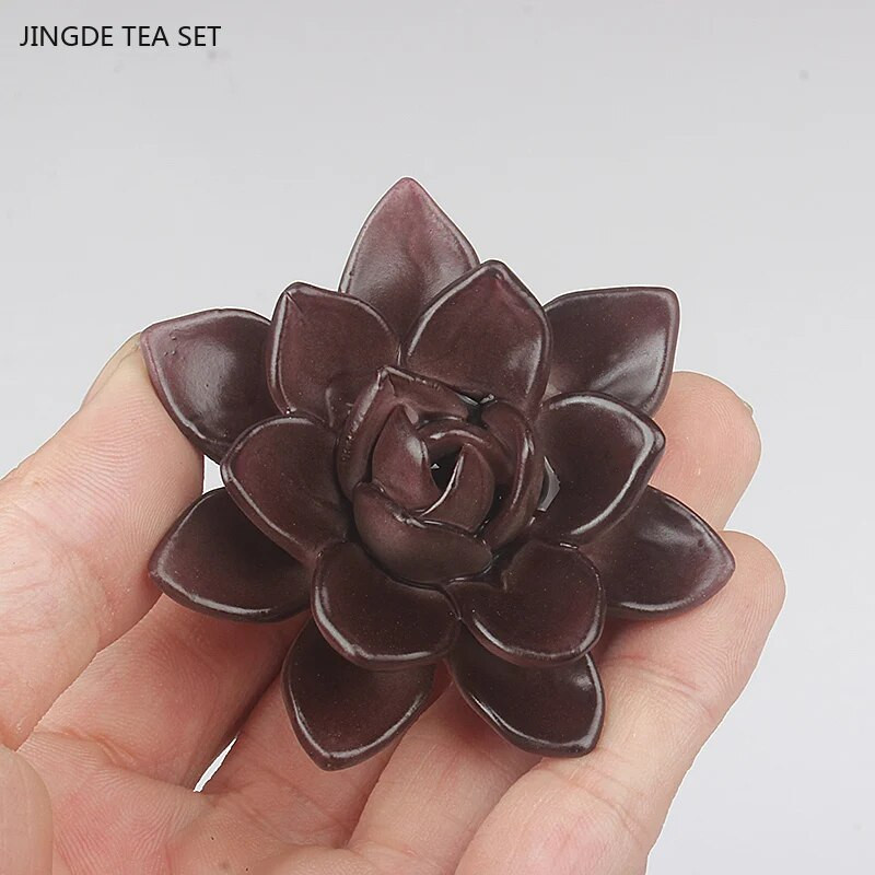 Keramikinė spalvą keičianti arbata Pet Kinų arbatos rinkinys Priedai Gėlių modelis Skulptūra Dekoracija Namų arbatos padėklas Papuošalai Amatai