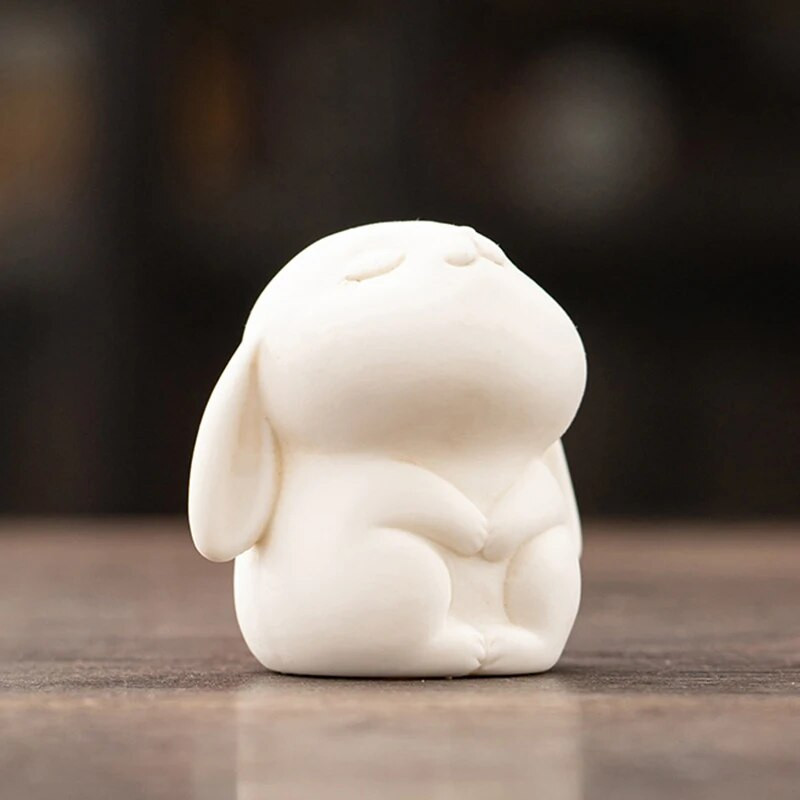 Mielas triušis Mažas arbatos gyvūnėlis Keramika Puikaus darbo rankų darbo arbata figūrėlė Arbatos priedas Arbata Naminis gyvūnas