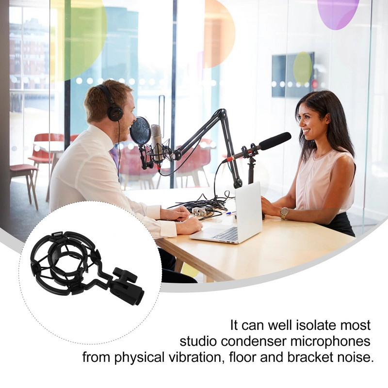 Mikrofon ütős rögzítő kapocs Univerzális lengéscsillapító rögzítő rezgéscsillapító felfüggesztés tartóhoz, asztali műanyag
